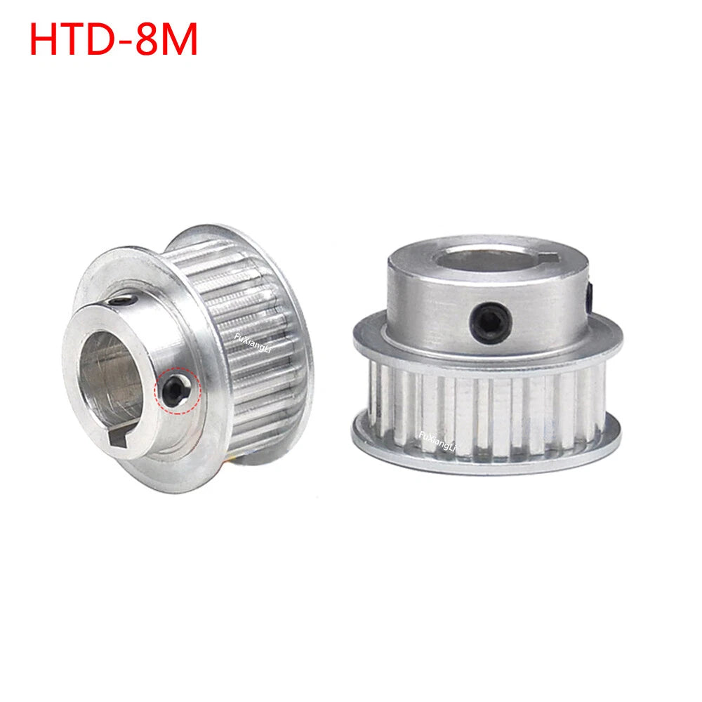 HTD-8M 12T-60T Timing Belt Pulleys Pitch 8mm With Keyway CNC Drive Width 27mm