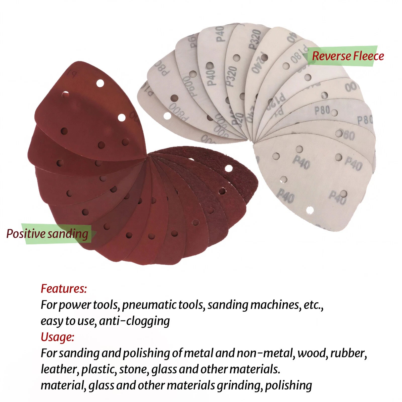 6 Hole Mouse Detail Sander Sandpaper Sanding Pads Sheets 40 Grit to 1000 Grit