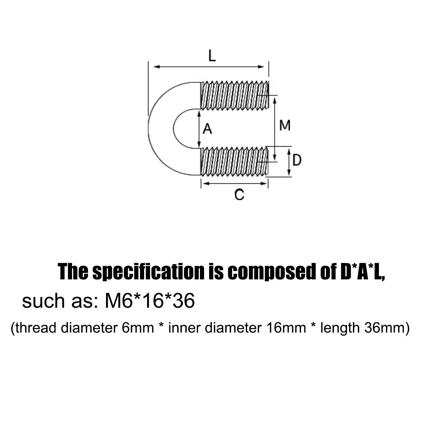 Round U-Bolts Sets Steel 16mm-219mm Inner Width M6 M8 M0 M12 with Nut, Plate