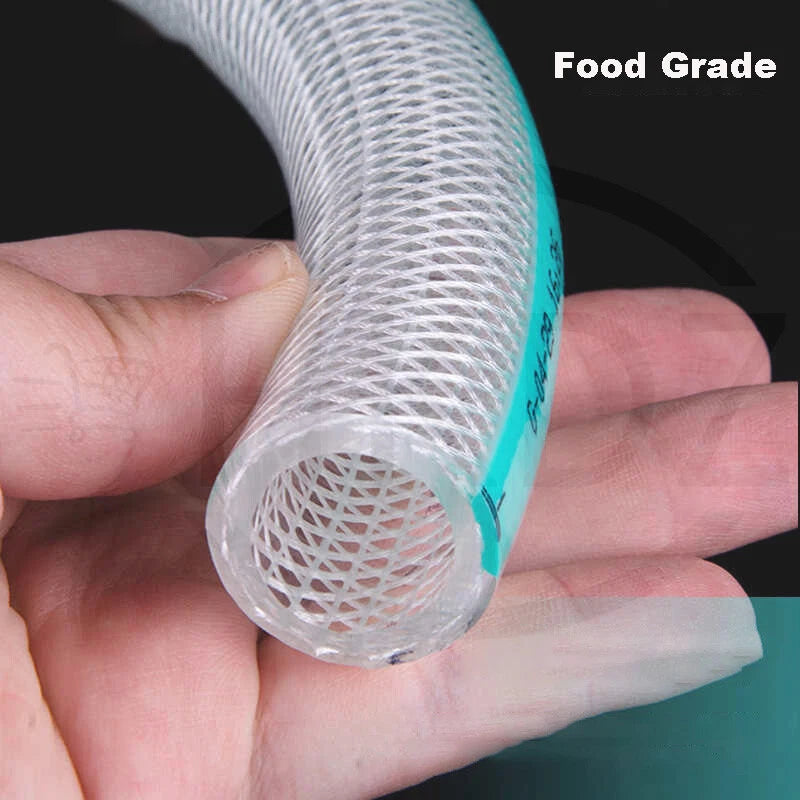 Clear Flexible PVC Hose — Fibre Reinforced Braided, Food Grade Water Oil Tube