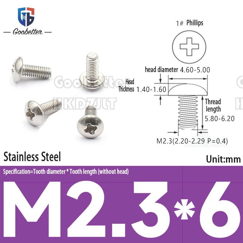 Phillips Flat Head Machine Screws M2.3 to M6 — Carbon Steel, Stainless & Brass, 7 Finishes - HomeDIYer