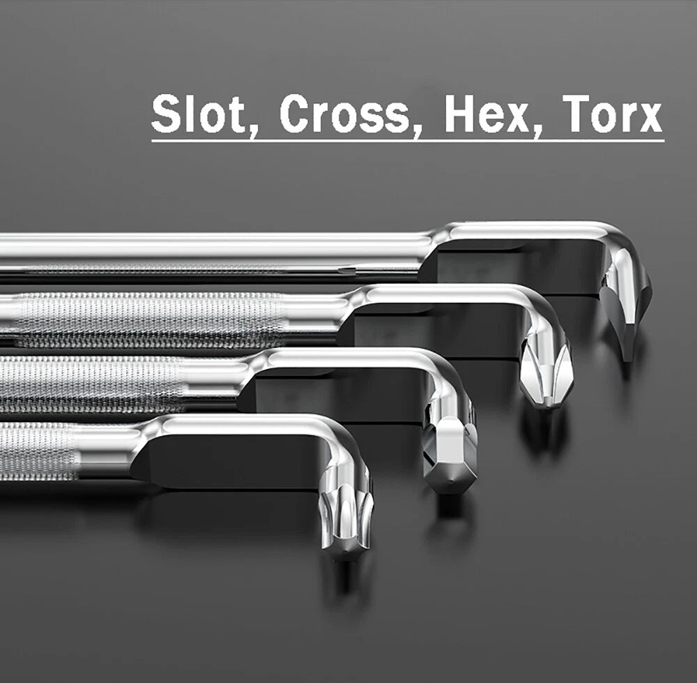 Magnetic Slot Phillips Hex Torx Screwdriver Wrench Right Angle Tight Space Bent