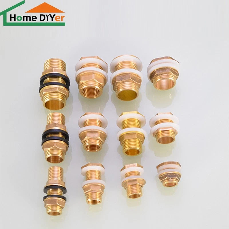 BSP Female Male Thread Water Tank Connector Bulkhead Hose Fitting 1/2" 3/4" ~ 2"