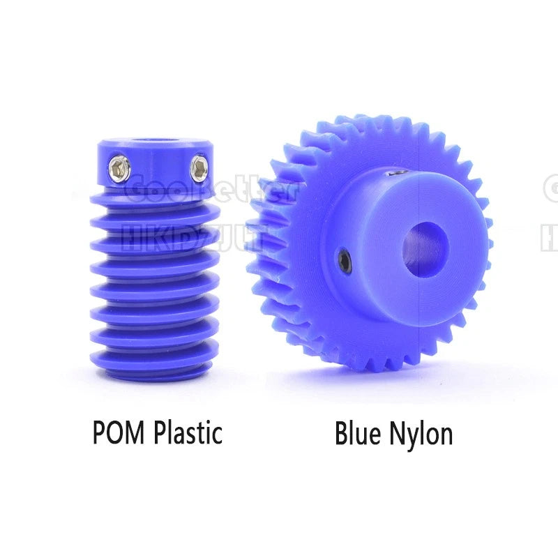 Mod 0.5 1 Nylon Plastic Worm Gear Wheel 15 - 80 Tooth Nylon Worm Shaft Precision