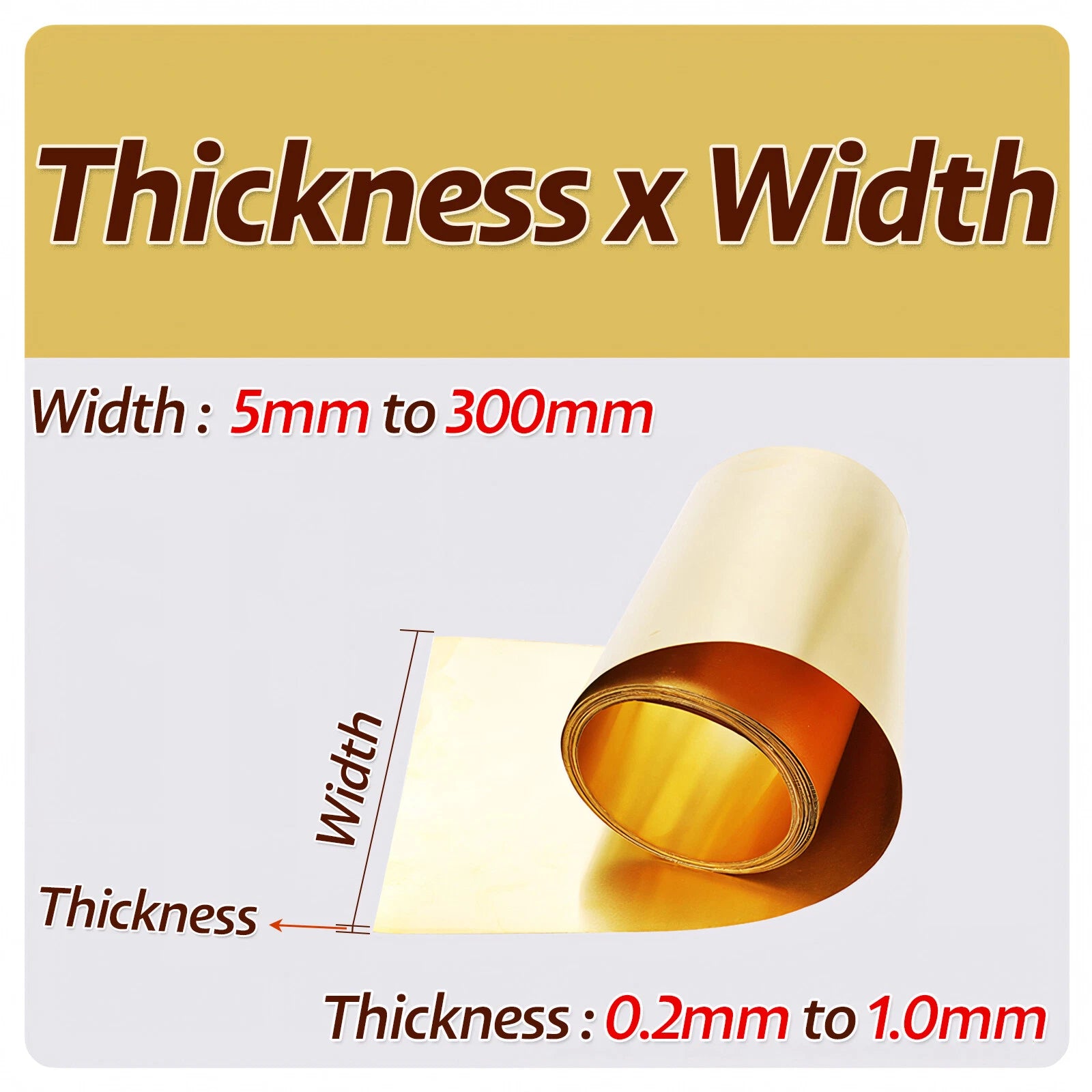 Thin Brass Sheet Roll Metal Foil Shim Plate Thick 0.2mm-1.0mm Model Making