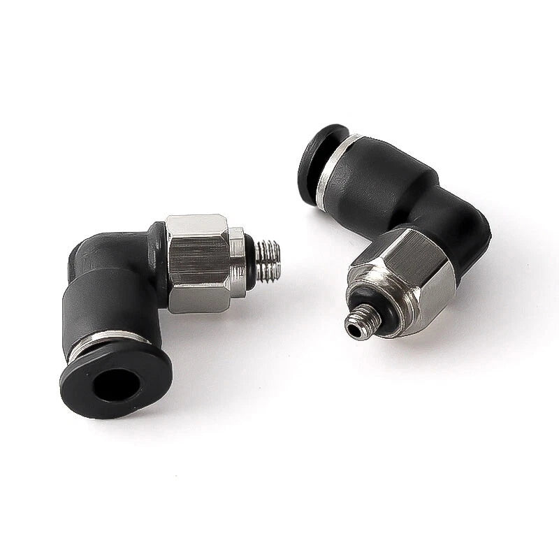 Male Thread Elbow Push-in Pneumatic Fitting | Micro Swivel Air Hose Connector