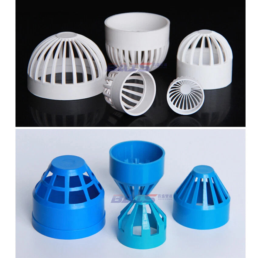PVC Water Filter Net Cap Pipe Fittings ID 32mm-110mm for Aquarium Fish Tank DIY