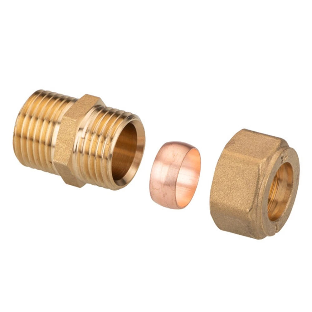 Brass Compression Ferrule Fittings with Male Thread for Copper Tube