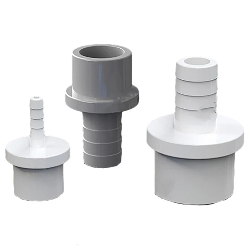 White Grey Pagoda PVC Pipe Connector Fittings 20 25mm Adapter To Hose OD 5~20mm