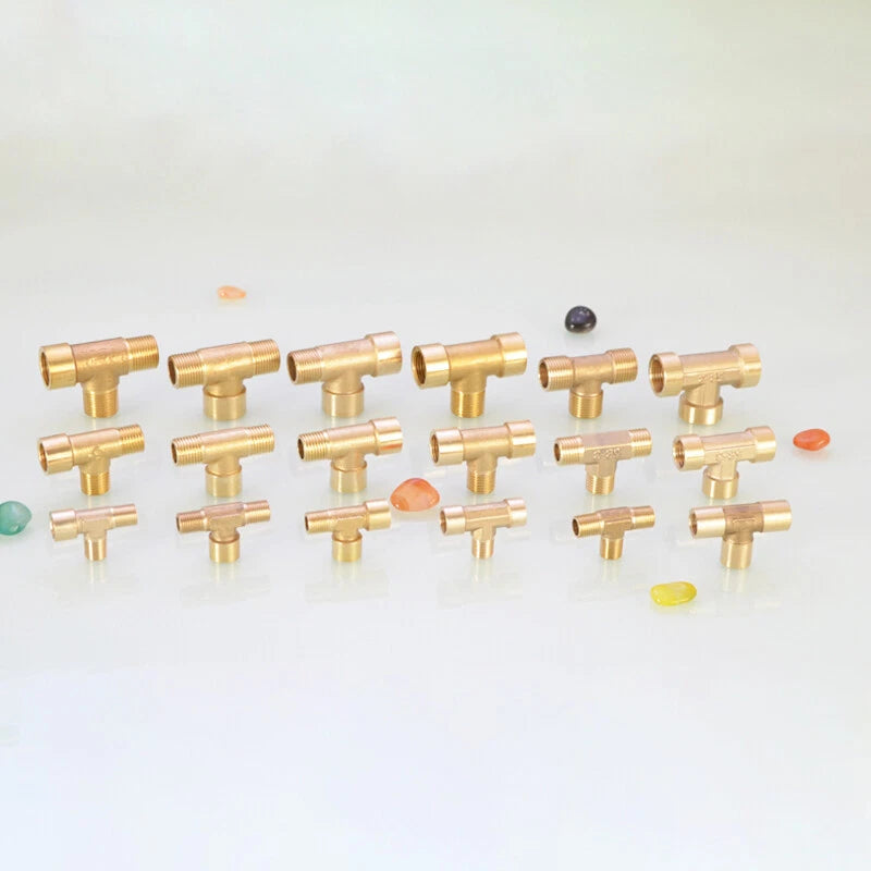 BSP Brass Tee Pipe Fitting – Male & Female Thread T-Shape Connector