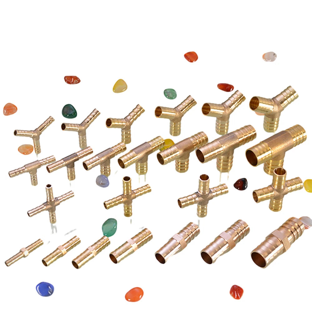 Brass Hose Joiner Fittings — Straight, Y, T & 4-Way Connectors | 6mm–19mm