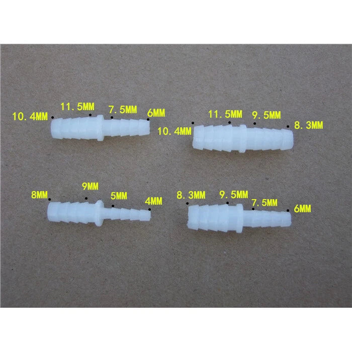 Straight Hose Barb Reducer Connector — Plastic Pipe Fitting 2.4–15.8mm