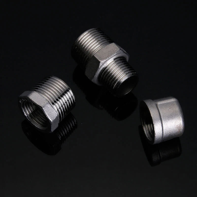 BSP 304 Stainless Steel Pipe Fittings — Elbow, Tee, Nipple, Cross, Bush, Cap (1/2" & 3/4")