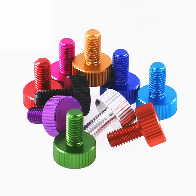 M2–M6 Aluminum Alloy Knurled Thumb Screws | Hand-Tighten Knob Bolts, 10 Colors