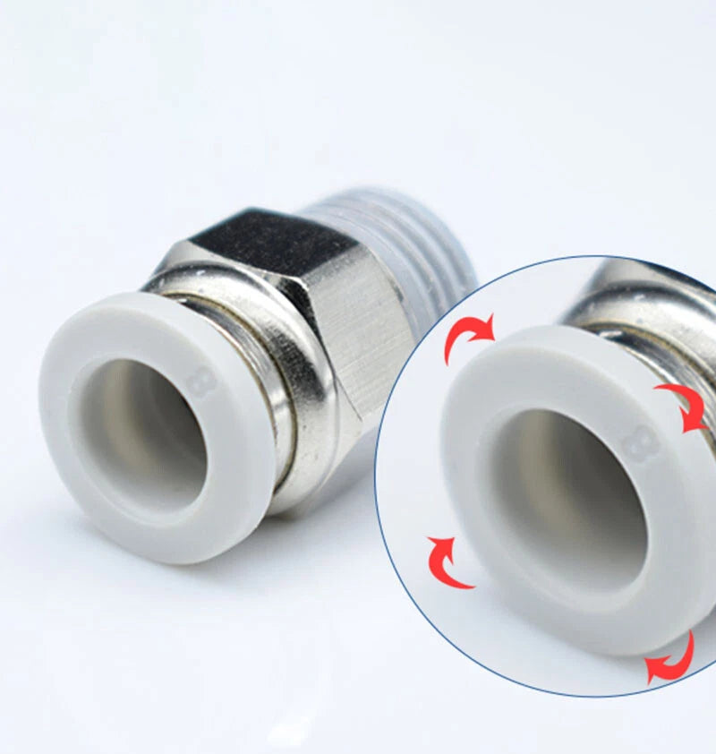 Straight Male Stud Push-to-Connect Pneumatic Fitting for Air & Water Hose