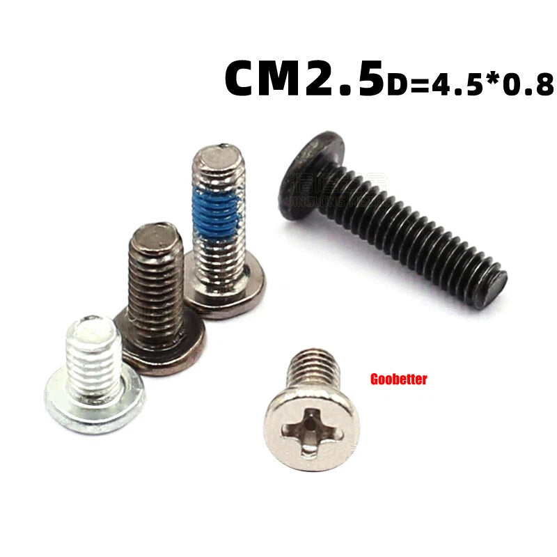 M2.5 Ultra Thin Flat Wafer Head Phillips Screws – CM2.5 Laptop Computer Screws (Various Finishes)