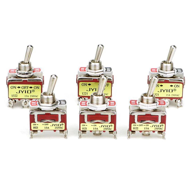 Metal Toggle Switch 250V AC 15A — On/Off Flick Switch for Dashboard & Panel (BEM / E-TEN)