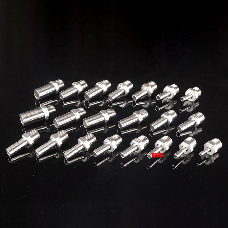 Stainless Steel 304 Barb Hose Tail Connector – 1/2" & 3/4" BSP Male Thread Hose Fittings