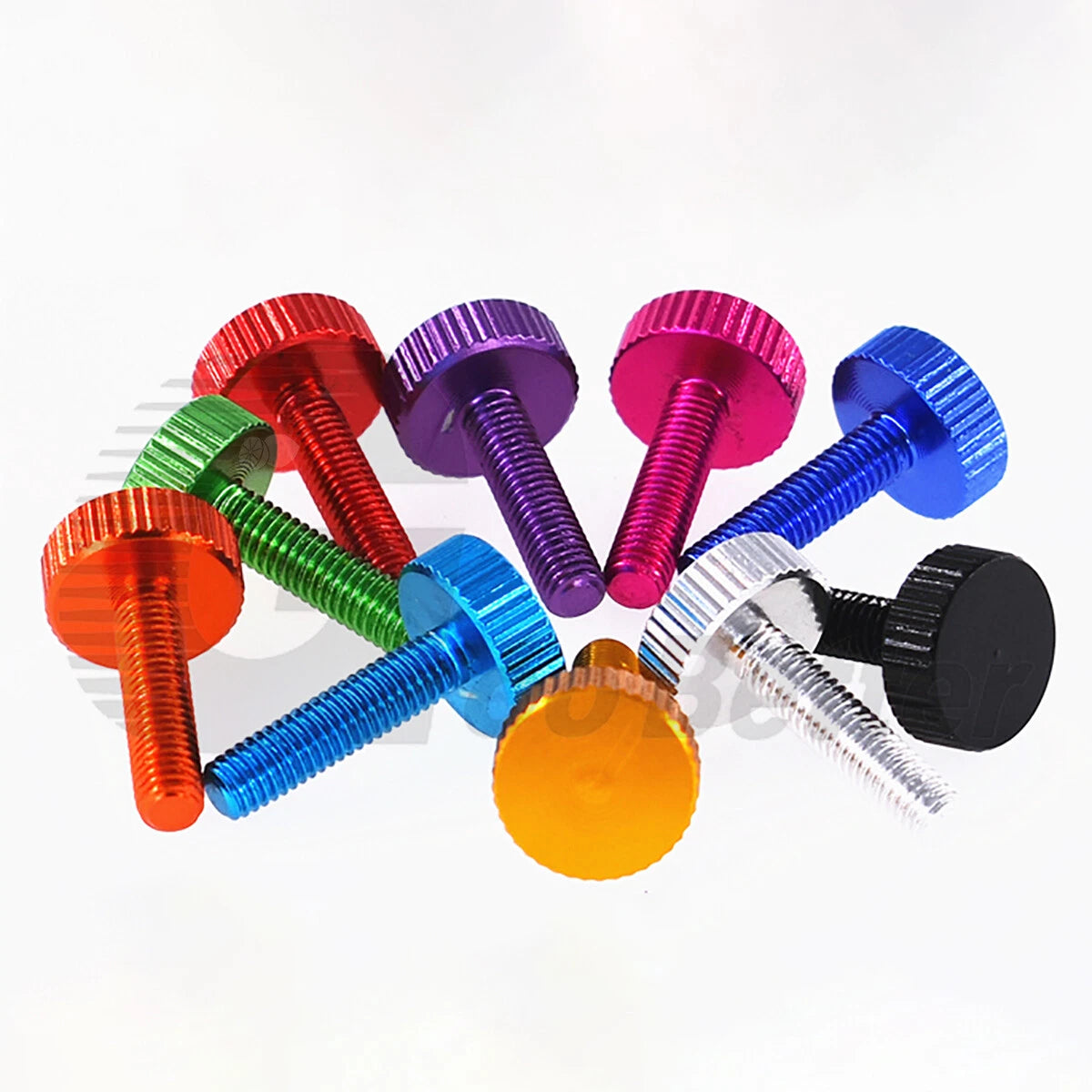 Aluminum Knurled Thumb Screws – M2 to M6 Flat Head Hand Grip Bolts, 10 Colors