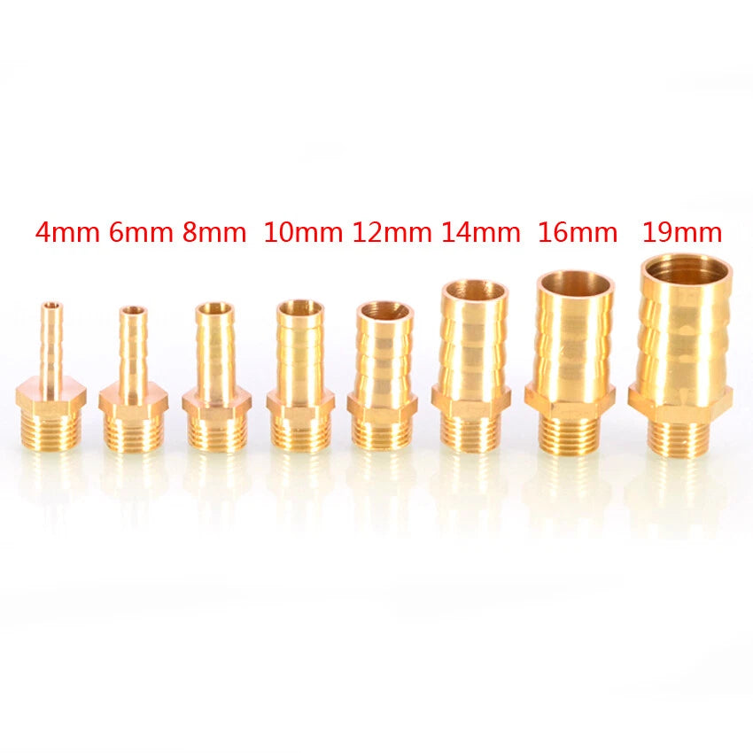 BSP Male & Female Thread Barb Hose Tail Connector — Air Fuel Water
