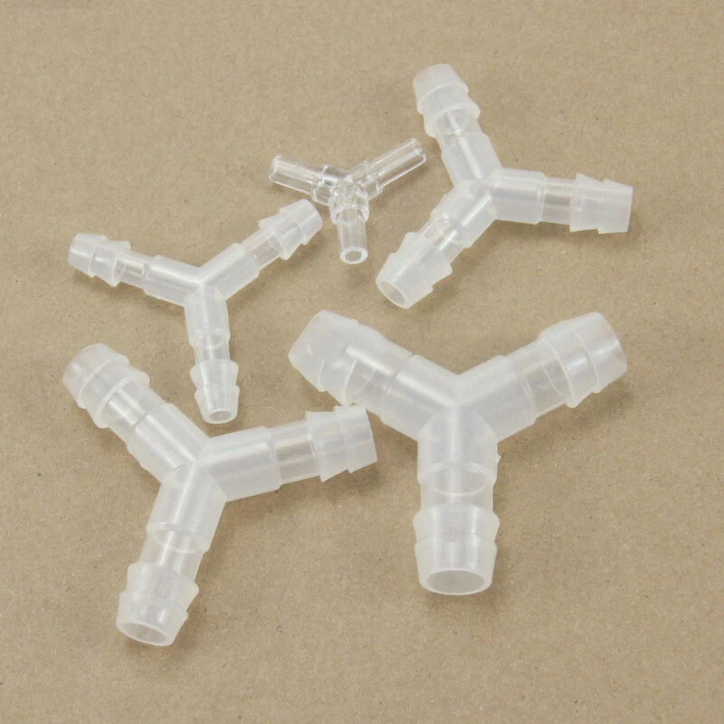 Y-TYPE THREE WAY Plastic Barbed Connector Pipe Hose Tube Fitting Equal Tee Joint