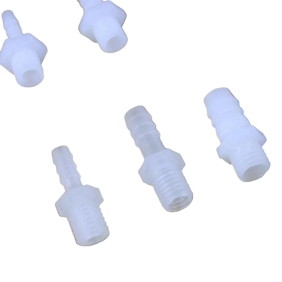 Male Thread Barbed Hose Connector — M6 to M14 × 4mm–14mm Barb | Aquarium Air Fuel Line Fitting