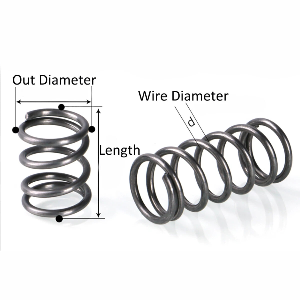 Wire Diameter 0.5mm-0.6mm OD 3mm-10mm  Small Spring Compression Pressure Spring