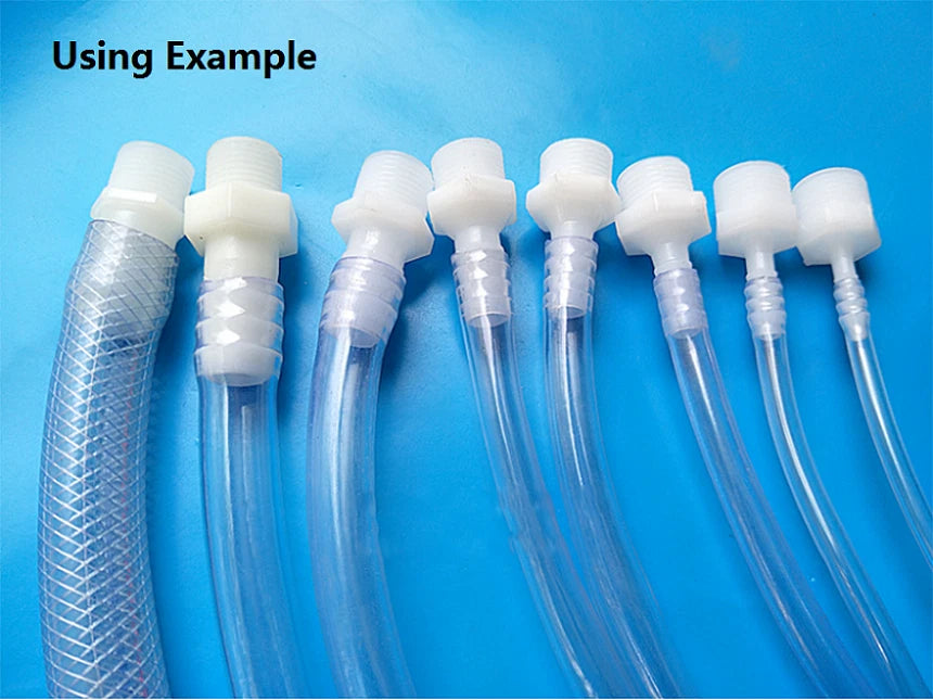 Plastic Barbed Male Reducer Connector — 1/2" & 3/4" Straight Hose Fitting for Aquarium & Tubing