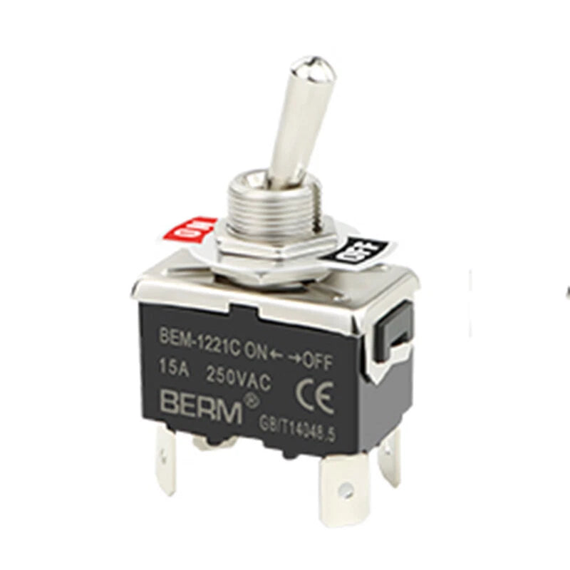 Double Pole Metal Toggle Switch 15A 250VAC – BEM-1221C