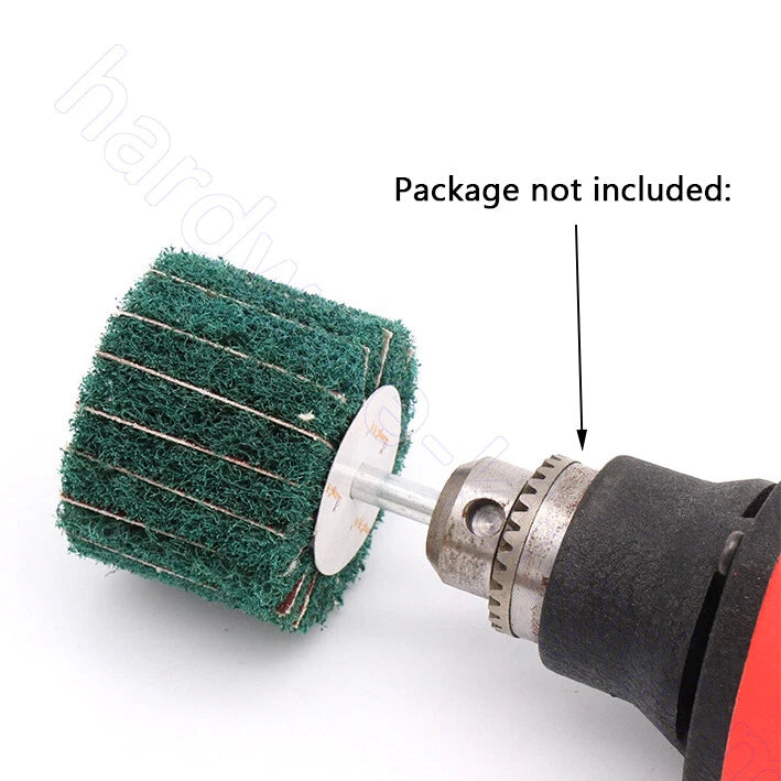 25-100mm Nylon Fiber Flap Wheel Disc 6mm Shank – Rust Removal Grinding Polishing for Drill