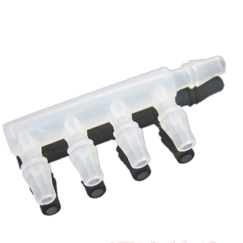 4.8mm 5-Way Plastic Hose Barb Fitting Tube Connector Splitter Adapter