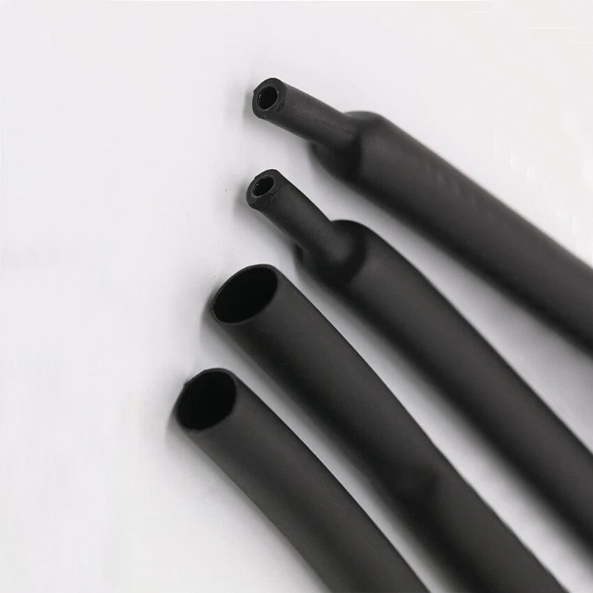 Black Silicone Rubber Heat Shrink Tubing — 0.8mm to 40mm Diameter, 200°C Rated