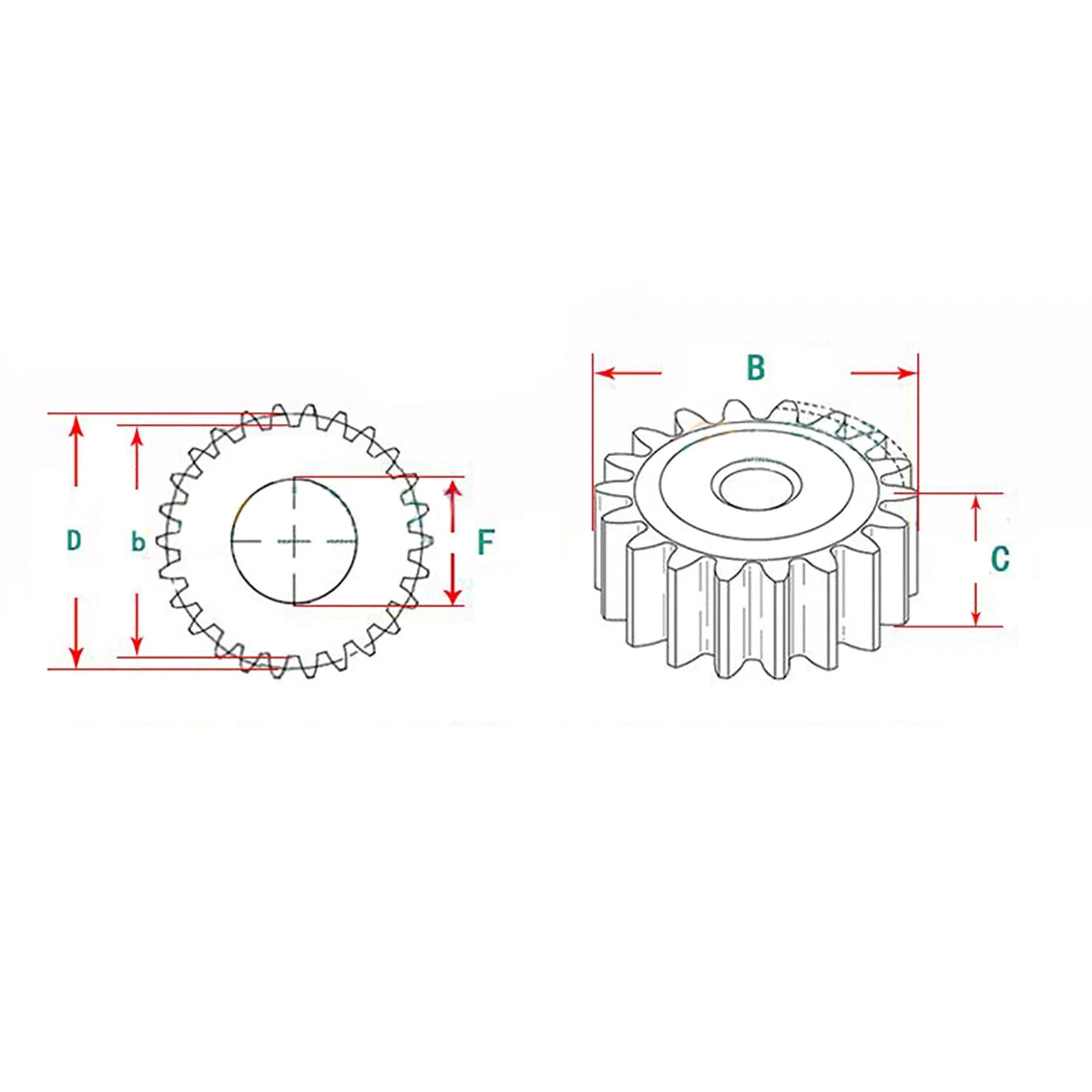 Module 1.5 Pinion Spur Gears #45 Steel 12T to 80T Metal No-step Transmission CNC