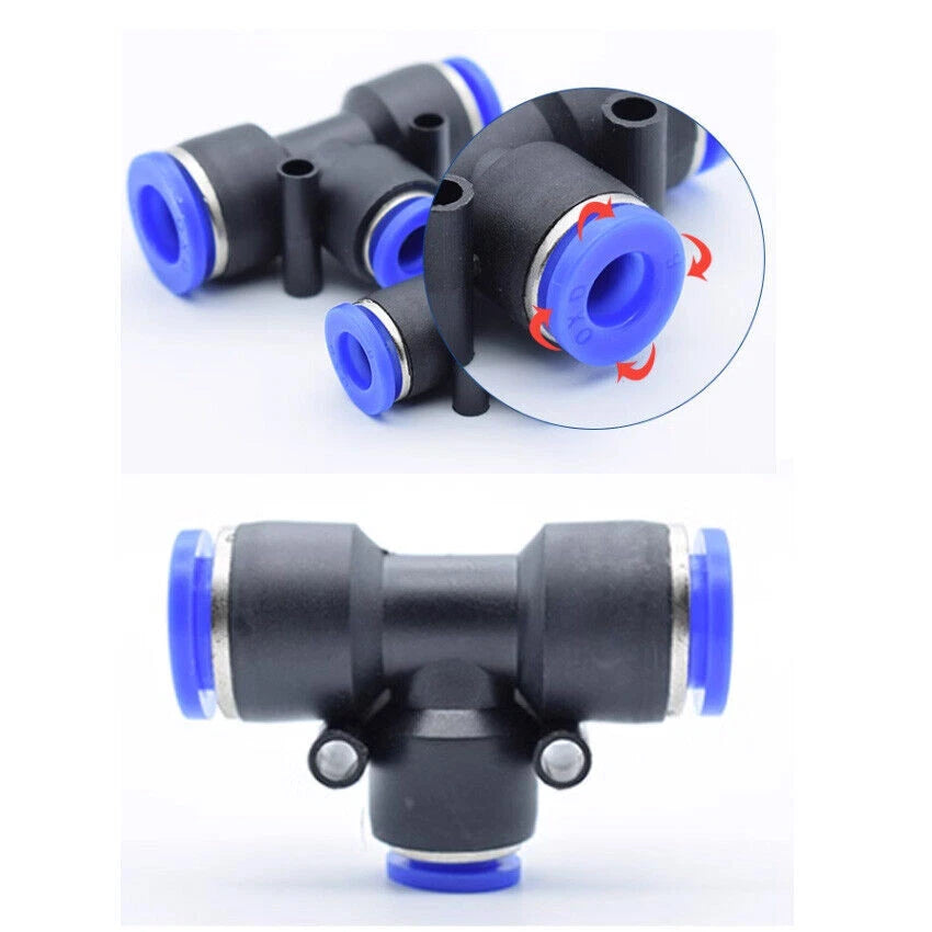 4- 16mm Nylon Pneumatic Push Fit Connector Tube Pipe Joiner Air Water Lines Hose