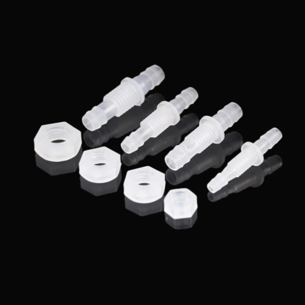 Metric Plastic Striaght Bulkhead Fitting Hose Barb Connector Inch Tube Adapter
