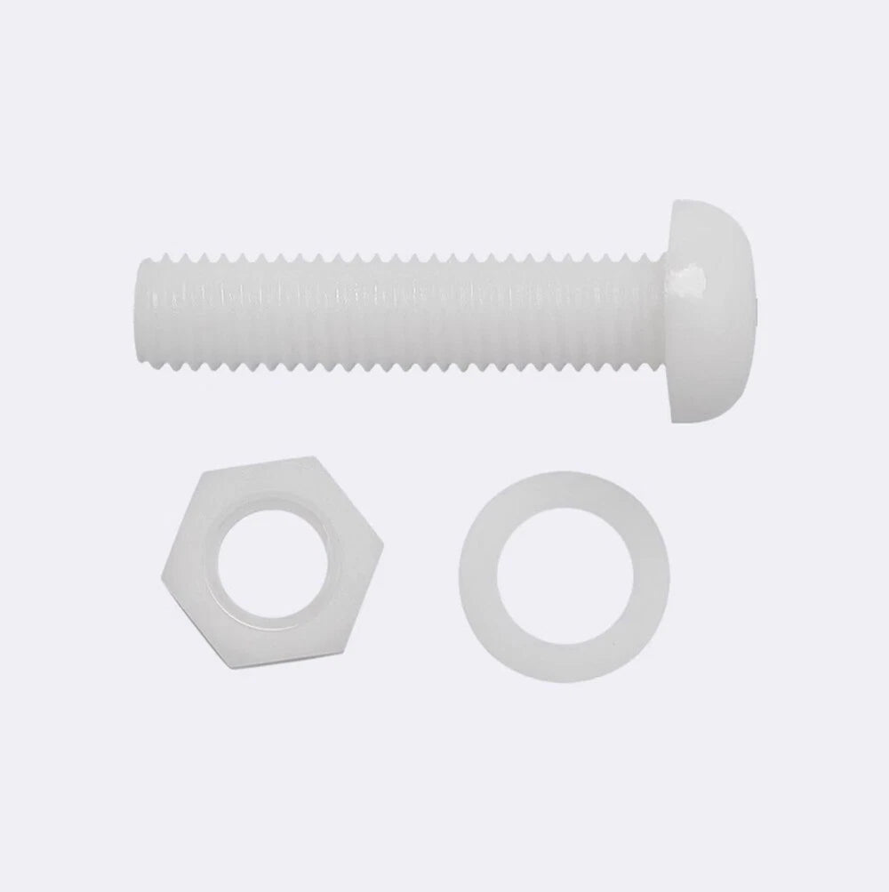 M4 M5 Nylon Phillips Pan Head Machine Screws with Hex Nuts and Flat Washers – White & Black - HomeDIYer