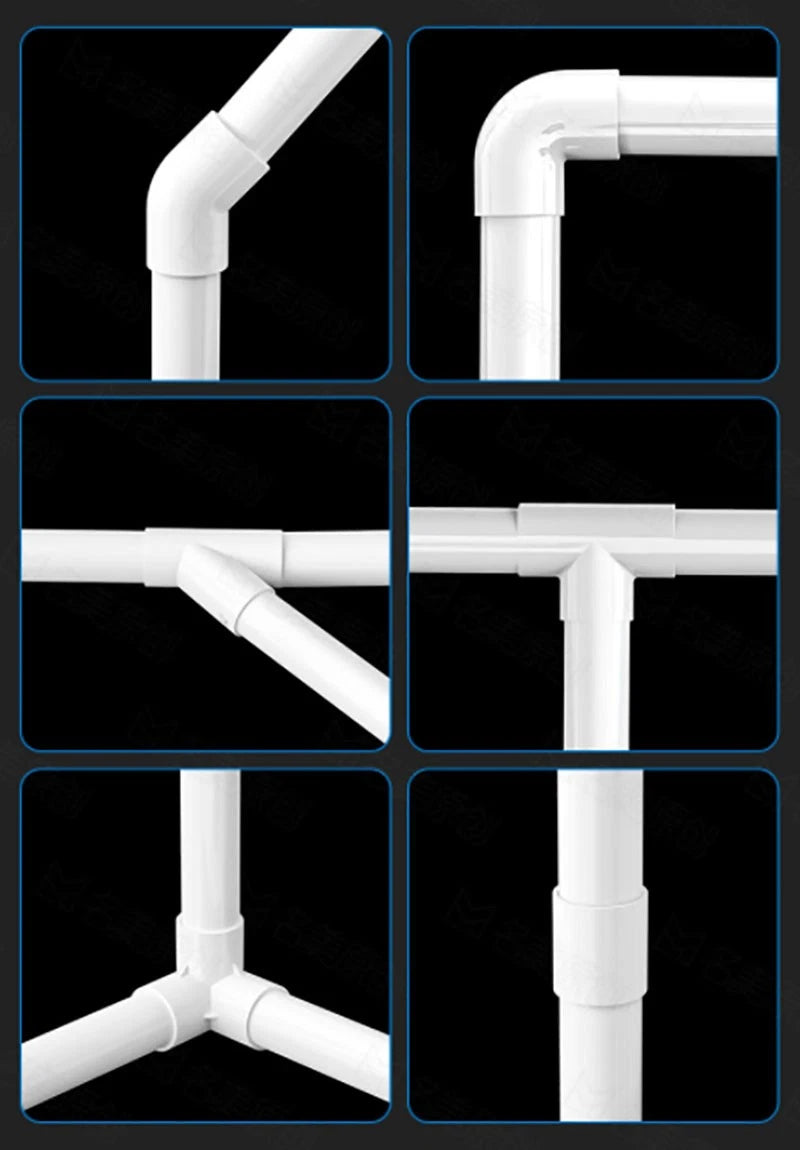 PVC Pipe Fittings White Connector Metric For Aquarium Fish Tank Various Parts