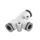 Pneumatic Push Fit T-Shape 3-Way Connector — Air & Water Tube Joiner, 4mm–12mm