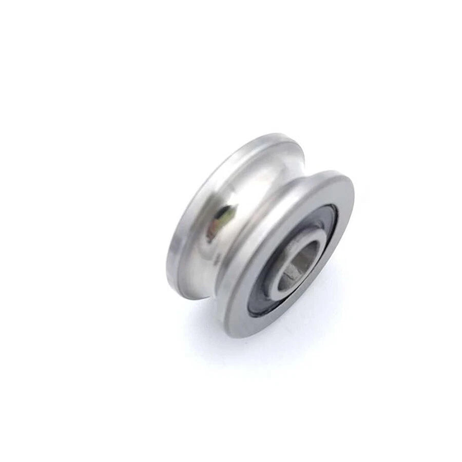 U Grooved Steel Guide Pulley Roller Wheels U624ZZ 4x13x7mm Ball Bearings
