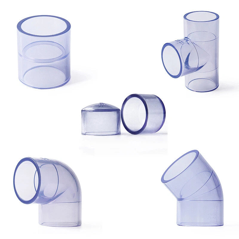 UPVC PVC Pipe Fittings Tee Straight Cap Elbow Plumbing Couping 5 Colors 20-110mm