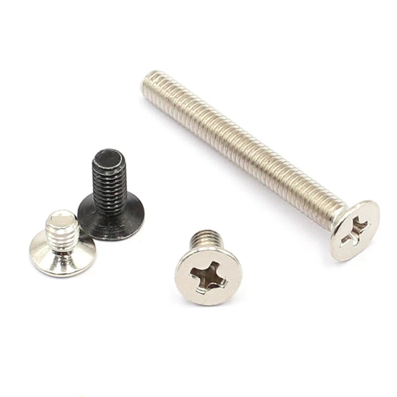 M2 M3 Phillips Countersunk Flat Head Machine Screws – Carbon Steel, Fully Threaded