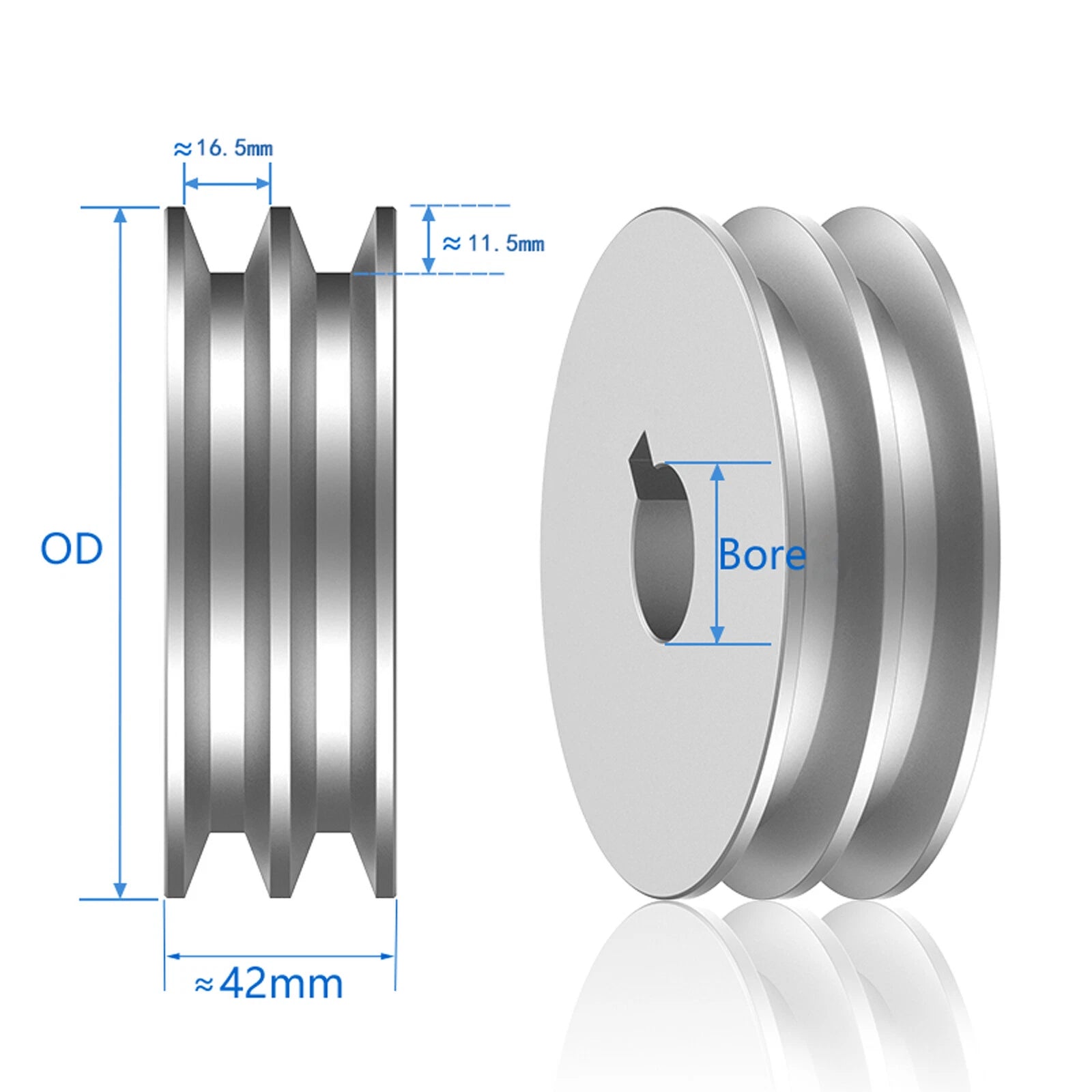 Iron Casting Double V-Groove Drive Pulley For B-Section V-Belt Pulleys Ø60-200mm