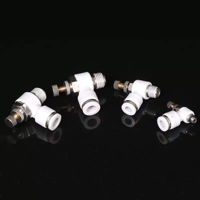 Nylon Pneumatic L-Shape Flow Control Valve | Push-Fit Hose Tube Connector