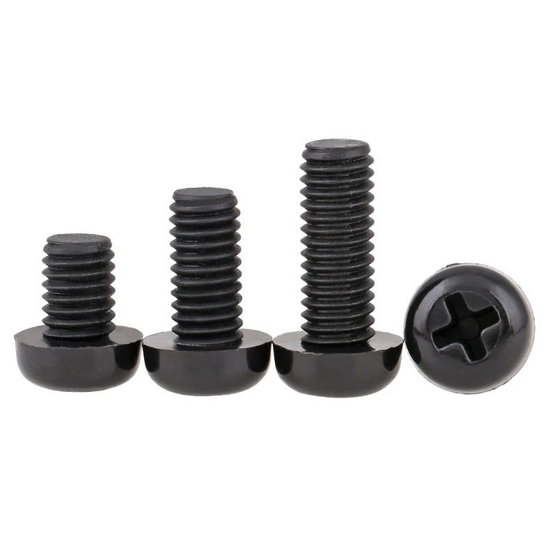 M3 Black Nylon Pan Head Phillips Machine Screws — Plastic Screws 4mm to 30mm