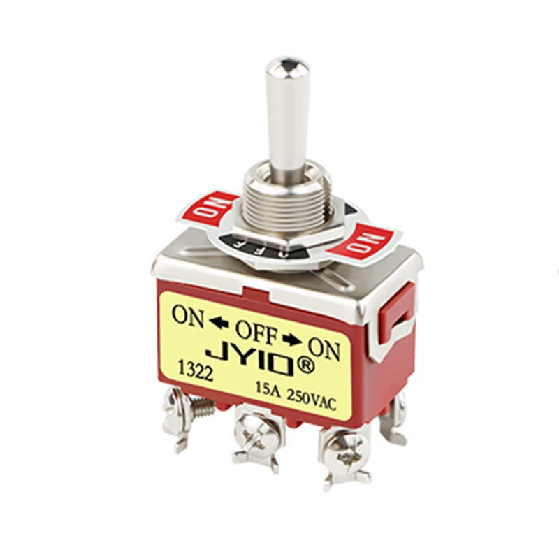 DPDT Toggle Switch On-Off-On 3 Position 6 Pin 15A 250VAC – E-TEN 1322