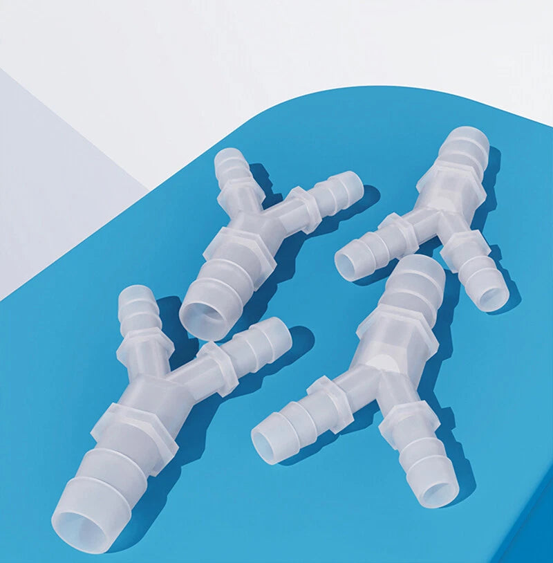Y-Shape 3-Way Hose Connector — Barbed Fitting for Flexible Tubing