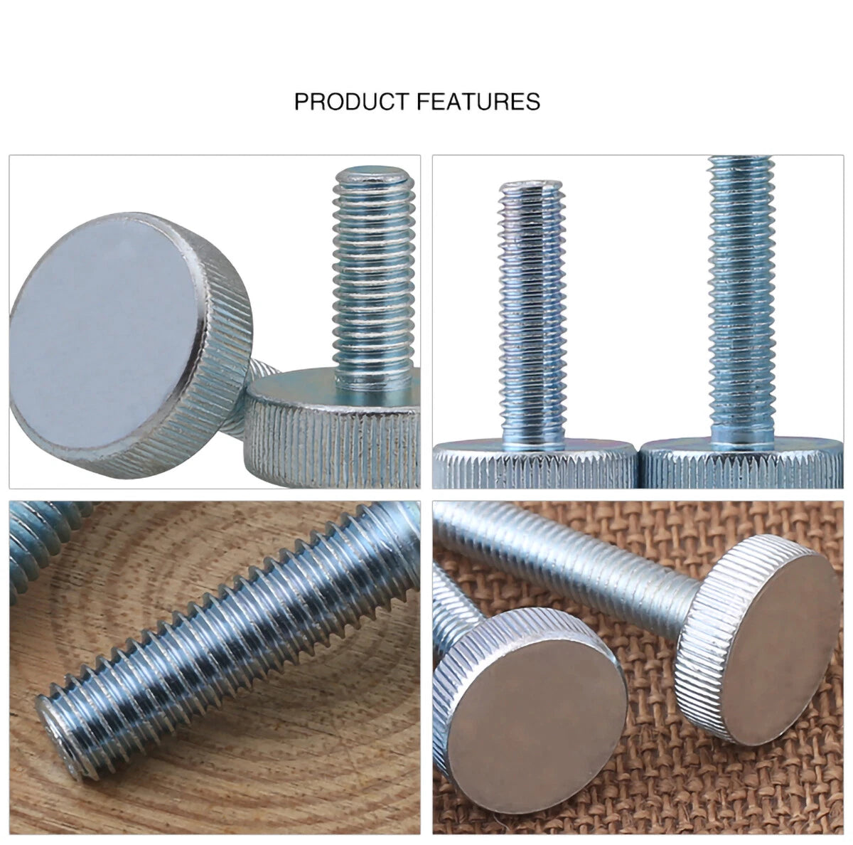 Knurled Thumb Screws M3 M4 M5 M6 M8 M10 | Flat Head Hand-Grip Bolts