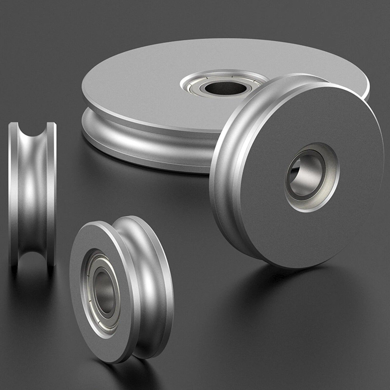 U-Grooved Idler Pulley For Width 6/8/10mm PU Belt Pulleys Aluminum OD 30mm-80mm