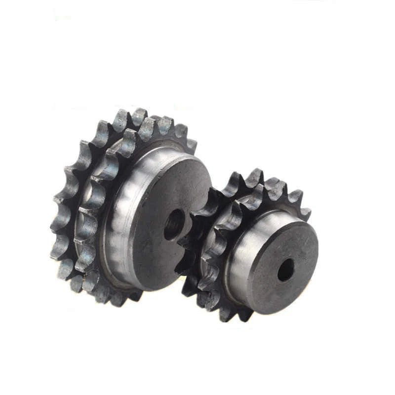 1/2" 5/8" 3/4" 1" Double Row Roller Chain Sprocket 11T-34T Tooth Carbon Steel