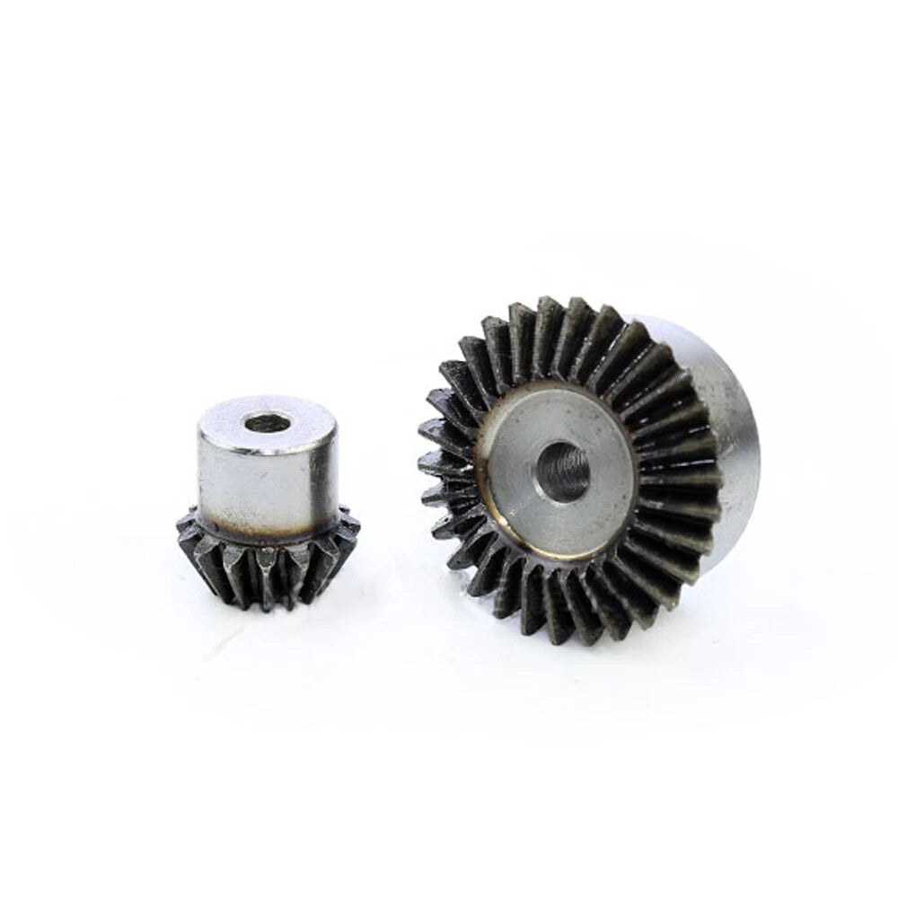 1 Pair 1.5 Modulus Bevel Gears Combination 1:2 Pairing 90° 15T to 40T C45 Steel